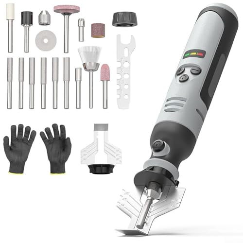 Besttoolifes Electric Chainsaw Sharpener Kit, Chain Saw Sharpener Tool Cordless, High Speed Chainsaw Sharpener, Chain Saw Blade Sharpener With Sharpening Wheels, Angle Attachment