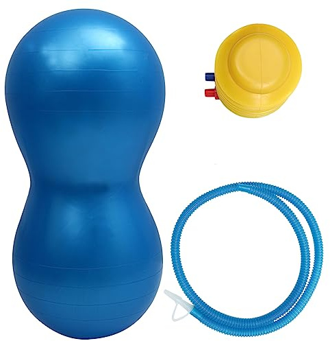Toddmomy PVC Yoga Peanut Ball 45x90cm Yoga Ball Mit Aufblaspumpe Überziehbar Fitnessball Für Pilates Und Gymnastik Ergonomisch Für Übungen Und Massage