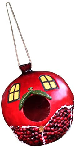 YARNOW Granatapfel Vogelnest Aus Resin Für Garten Outdoor Vogelhaus Anhänger Granatapfel Vogelschuppen Als Dekoration Für Zuhause Und Außenbereich Rot