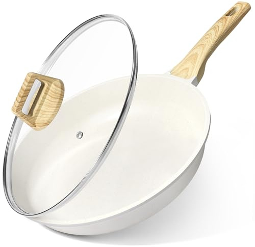 GiPP Padella Antiaderente Compatibile con Induzione, 30CM, Bianco | Padella Sana e Atossica, Senza PFOA, Lavabile in Lavastoviglie, Adatto a diversi tipi di fornelli