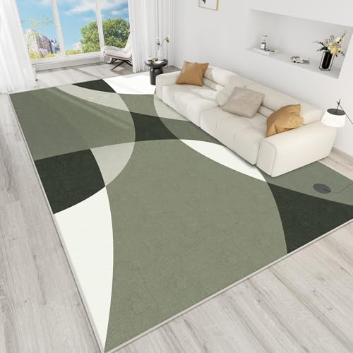IKALIFE Geometric Rugs Living Room - 160x230 cm Upgraded 10mm Thick Sponge Large Washable Area Rugs, Non Slip Low Pile Floor Carpet for Bedroom Lounge Office Front Room, Modern Living Room Carpets
