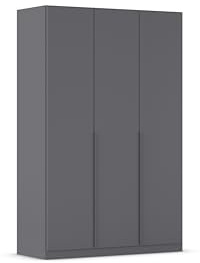 Rauch Möbel Alabama, Kleiderschrank, Farbe Grau metallic, Breite 136 cm | Schrank, 3-türig, Zubehör Premium, für Schlafzimmer, Kinderzimmer, Gästezimmer, Homeoffice, Garderobe, Flur