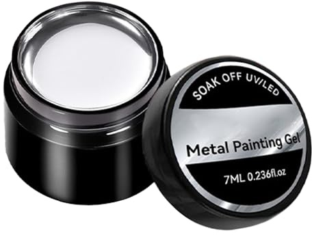 Smalto Gel Riflettente Gel Dipinto 3D Riflettente Lucido | Smalto Gel Liner Argento Pittura Riflettente ad Alta Brillantezza, Effetto Metallo 3D, Rimozione con Solvente, Lucentezza a