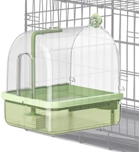Liqzirtu Indoor Vogelbad mit Stange -Vogelkäfig Bad, Kausicher, 2 Duschmodi, Automatisches Bad | Zubehör für Zucht, Ausstellung, Reisen, Voliere, papageiens, Kanarienvögel