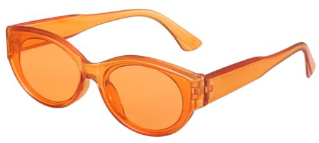 sourcing map Square Polarized Sunglasses Trendy Retro Rectangle Sun Glasses for Women and Men, Orange(Orange Lens)