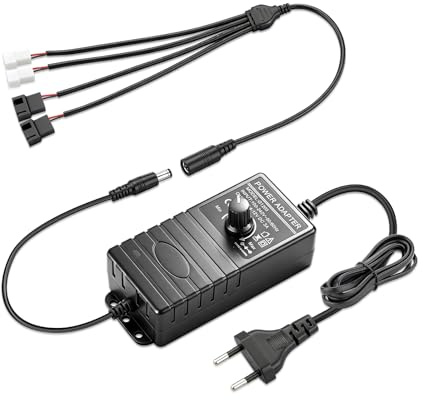 GDSTIME Control del ventilador de 12 V, 2 pines, 3 pines, 4 pines, 4 vías, 36 W, regulable, fuente de alimentación