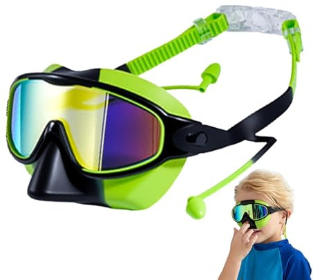 Simmask för - panoramautsikt, anti-dimma med nässkydd och öronproppar, barnsimmask - pool, , snorkling, dykning, vattensporter, sommarsemester, aktiviteter