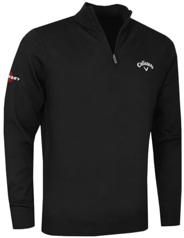 Callaway Golf Hombre 1/4 Blended Merino Mix Odyssey Su�TER - Tinta Negra - L