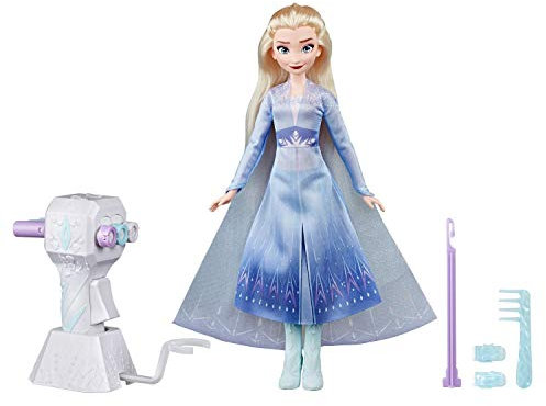 Disney Die Eiskönigin Flechtspaß Elsa Puppe mit extralangem, blondem Haar, Styler und Haarclips – Spielzeug für Kinder ab 5 Jahren