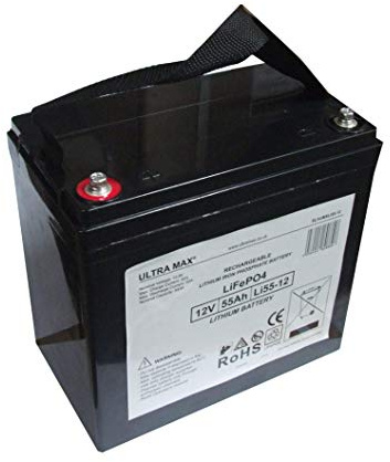 Ultramax LI55-12, 12v 55Ah LiFePO4 Lithium Iron Phosphate Ultra Light, High Performance Battery