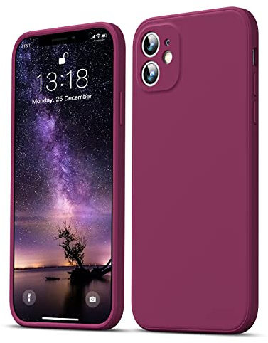 GOODVISH Hülle für iPhone 11 Ultra Dünn Silikon Kameraschutz, Weinrot | Bildschirmschutz Phone Case, 360° Voll abgedeckte stoßfeste Handyhülle für iPhone 11 6,1 Zoll