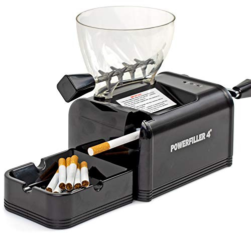 Powerfiller 4 avec Entonnoir XXL | Tubeuse électrique | Machine à tuber cigarettes avec entonnoir | Machine électrique automatique à cigarettes haut de gamme (Plusieurs couleurs : Noir)