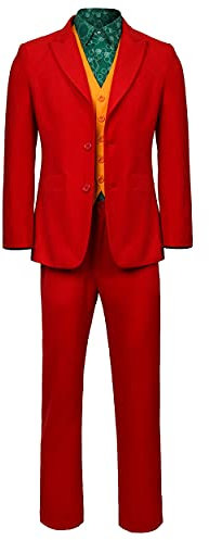 ZRDSZWZ Zuverlässiges Clown Kostüm für Erwachsene, für Herren, Make-up, Ritter, Halloween, Rollenspiel-Requisiten (Farbe: Das ganze Set, Größe: M)