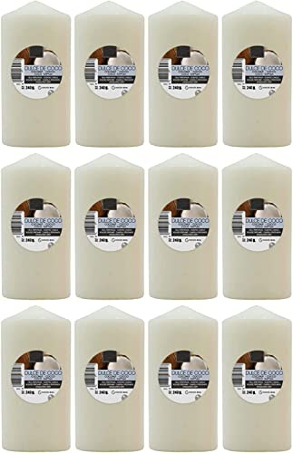 Velas Taco Aroma Dulce de Coco Perfumadas Grandes XXL 120 x 57 mm - Lote de 12 Unidades - Velones Aromáticos - Gran Duración y Delicado Aroma - 34-36 horas Duración - Aromaterapia por Velas