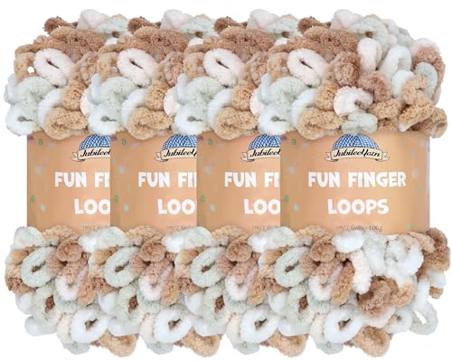 JubileeGarn med roliga fingerslingor – polyester jumbo viktögla – 100 g/skein – Hestia – 4 nystan