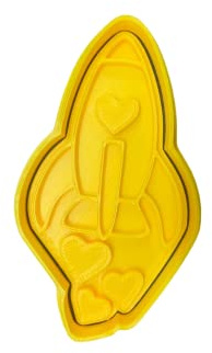 The Cookie Cutter Hub Cortador de galletas con diseño de cohete de San Valentín de 10 cm y grabador a juego para galletas y galletas