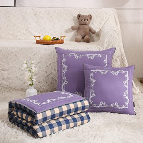 RUNLAIKEJI Reisekissen und Decke Set, Kissendecke 2 in 1, Reisekissen Decke Combo, Tragbare Decke Kissen Reise-Set