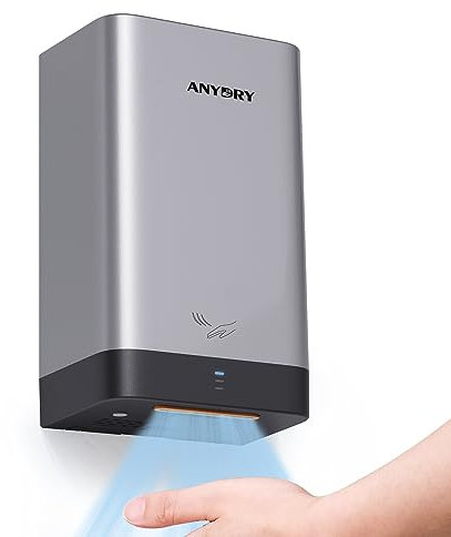 anydry AD2822 Hochgeschwindigkeits-Händetrockner Automatischer elektrischer Händetrockner Kommerziell oder Haushalt (Silber)