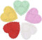 JOFONY Lot de 200 napperons en papier en forme de cœur, dentelle colorée pour gâteaux, dessous de verre et décoration de vaisselle, 10 cm