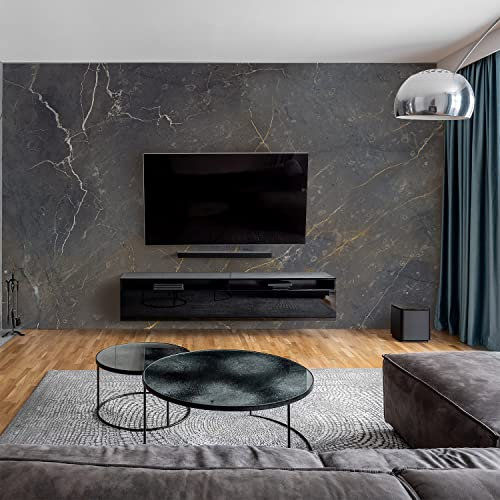 dedeco Wohnzimmerrückwand TV-Wand Wandpaneel Wohnrückwand Rückwand Tapetenersatz, Motiv: Marmor V10, 300 x 150 cm, wasserfest, robust, als Wandverkleidung aus Acrylglas 3D, Glasoptik