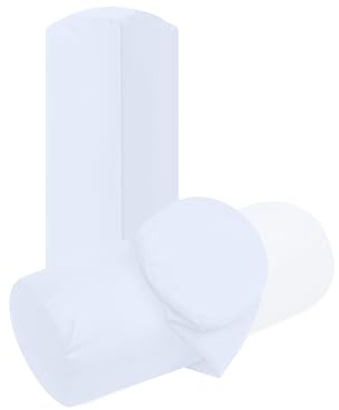 npluseins 2er-Pack Uni-Kissenbezüge für Nackenrollen, 40 x 15 cm, Weiß | fein strukturiert, stückgefärbt, verdeckter Reißverschluss, maßstabil, Öko-Tex Standard 100, waschbar bis 60 °C