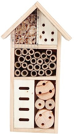 Abaodam Holzhaus Für Garten Hüttenornament Aus Hochwertigem Material Bienenhütte Zum Aufhängen Bemaltes Heim Für Insekten