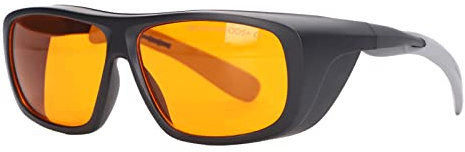 DAUZ Lunettes Professionnelles, Conception étanche à la Lumière 190 Nm à 500 Nm OD 5+ Lunettes de Protection pour Fonctionnement en Atelier pour Lumière UV (Noir)