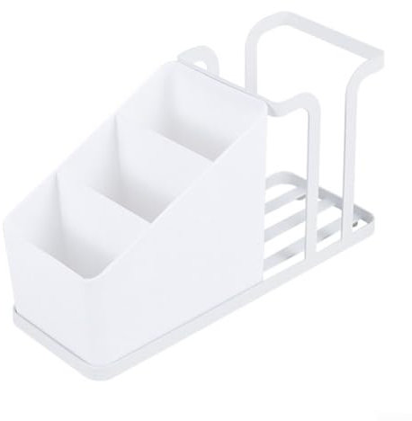 SPORTARC Portabicchieri da scrivania, porta bicchieri di carta, organizer per tazze da caffè, zucchero e bustine di tè, per casa, ufficio, bar (bianco)