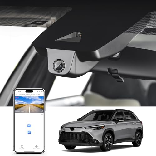 MANGOAL 4K UHD 2160P Dash Cam, Integrerat OEM-utseende Dashcam, För Toyota Corolla Cross & Corolla Cross Hybrid 2023 2024 2025 2026, LE L XLE, Loopinspelning, G-Sensor, WiFi & App, 64 GB kort | 2023-2026, LE L XLE, OEM-stil, WiFi och app, G-sensor, loopinspelning, lätt att installera, 64 GB kort