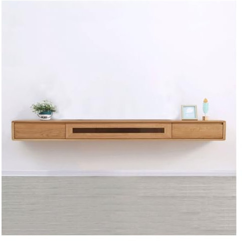 Sideboard Wohnzimmer Hängend 63/70,8/78,7 Zoll schwimmendes Entertainment-Center aus Holz mit Stauraum for Fernseher, wandhängender TV-Ständer mit Schubladen und Aufbewahrungsschrank for Wohnzimmer, S