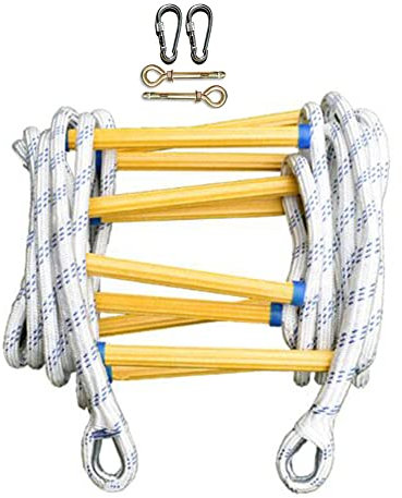 Strickleiter, Feuerleiter, 2-10-stöckige Evakuierungs-Sicherheitsleiter, Feuerleiter, feuerfeste Rettungsleiter mit Haken, Notfall-Feuerleiter, 5 m, 16 Fuß