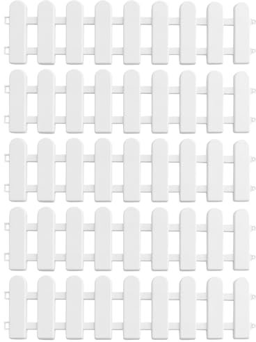 HANABASS 5pezzi Recinzione Staccionata Bianca Realizzata in Pvc Ecologico Adatta per Interno Esterno Cortili Spazi Verdi Natalizi Decorazioni Recinzioni Miniature