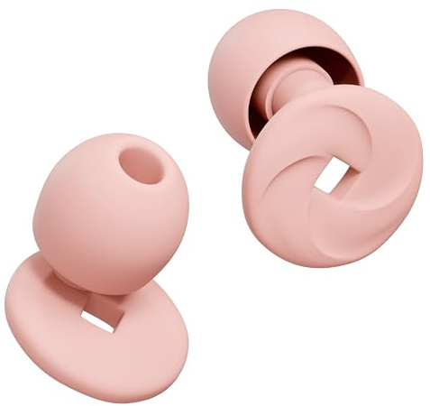 Tapones para los Oidos - Protectores para Dormir, Concierto y Natacion - Antironquidos de Silicona Reutilizables con Cancelacion de Ruido (Rosa, Talla Única)