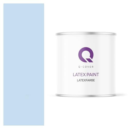 Q-COVER Latexfarbe 2L Hellblau – Matte Innenfarbe für Wand & Decke, Klasse 3, Hohe Deckkraft, Scheuerfest