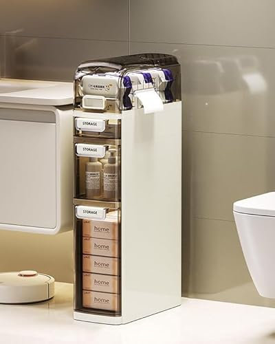 JRHTD Badezimmerschrank Schmal mit Klappe obenr, Bathroom Cabinet Küchenschrank Badezimmerschränke mit Abgerundeter Ausguss(78cm)