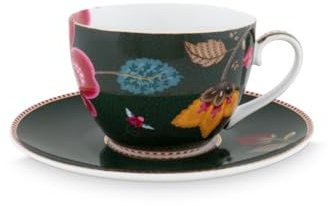 Pip Studio Fantasy Green Cappuccino Tasse mit Untertasse 0,28l