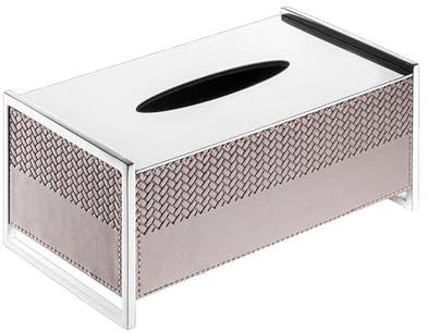 Dekorative Taschentuchbox Kreative Edelstahl Leder Schublade Box Schlafzimmer Nachttisch Dekorative Desktop Ornamente Wohnzimmer Licht Luxus Tissue Box Die stilvolle Taschentuchbox(Bruin,Groß)