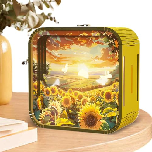 Kits de modèles pour adultes, puzzle pour adultes,Kit de puzzle acrylique en bois - Veilleuse de dessin animé pour centres de Table à la maison, Kits de modèles de Puzzle créatifs