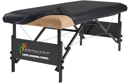 Promafit PU Schutzbezug Massageliege Ayurvedaliege Spannbezug - Schwarz | Schwarzer öl- und wasserabweisender PU-Kunstlederbezug für Massageliegen (180-201x73-81cm) – ideal für Ayurveda.