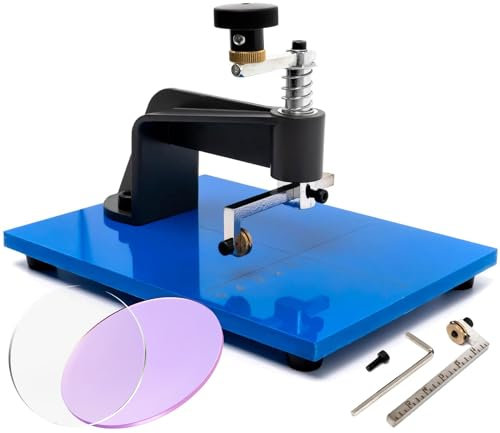 FAcoLL Tagliavetro, Kit per Taglio Vetro Circolare Taglierina a Compasso con Ruote da Taglio in carburo e Scala Trasparente, Diametro Regolabile, per Vetro colorato, Vetro Normale