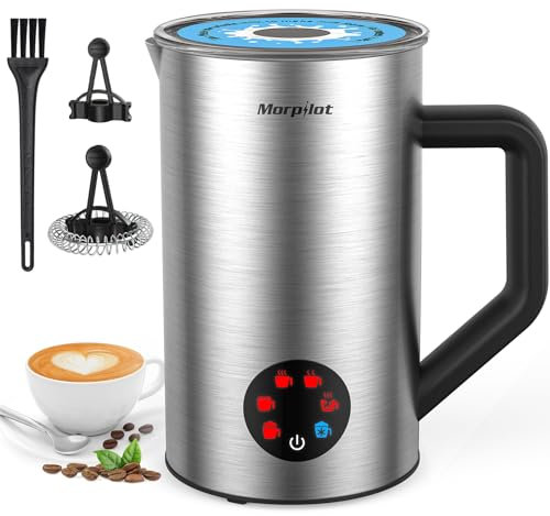 Milk Frother Electric 4 in 1 - Automatic Milk Frothers 350ml Milk Steamer and Warmer Stainless Steel Milk Heater Hot & Cold Milk Foamer for Latte Coffee Chocolate