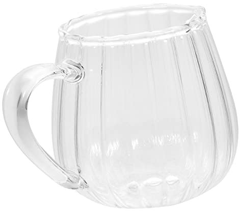 PRETYZOOM Brocca in Vetro Per Crema e Sciroppo Con Beccuccio Versatore Piccola Lattiera Trasparente Multiuso Per Latte Salsa e Condimenti in Cucina e Caffetteria