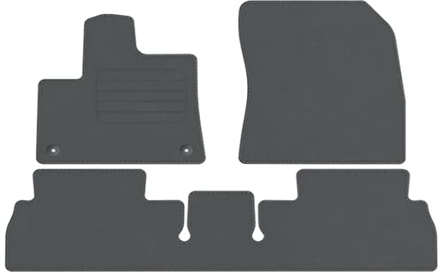 Velourmattenset für Citroen Berlingo III ab Bj. 09.2019 3-TLG. STD GRAU ovale Befestigungen Veloursfussmatten Automatten Mit Absatzschoner Passform Neu