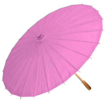 SHINROAD Parapluie en papier coloré avec poignée en bambou, style chinois, artisanat décoratif, peinture à l'huile, parasol vintage léger, violet, 85 cm