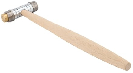 Dual Head Small Hammer, Brass and Plastic Mallet Wear Resistant Ergonomic Double Faced Comfortable Wooden Handle for Home Decoration