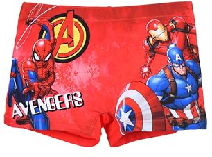 Marvel Los Vengadores Bañador para Niño, Shorts de Baño Bañador de Natación Infantil, Talla 8 Años | Rojo