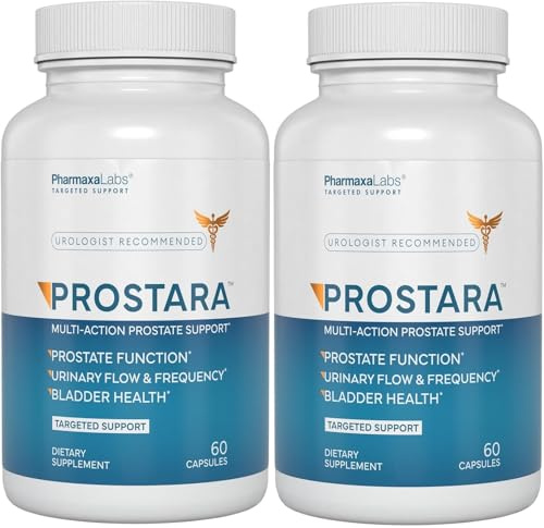 Prostara - Multi-Action Prostate Supplement - Supports Urinary Flow and Bladder Comfort - Boosts Vitality and Wellness - Saw Palmetto, Pumpkin & Pomegranate - 60 Capsules (Pack of 2)