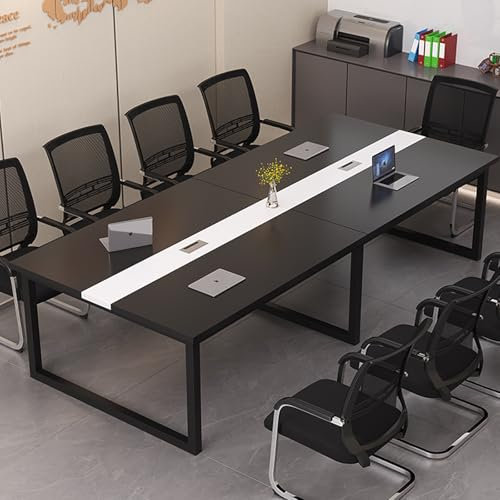 Konferenztisch für 10 Personen, großer rechteckiger Konferenztisch mit Metallrahmen, moderner Büro-Seminar- und Trainingstisch, robuste Sitzungssaalmöbel, D 160 x 100 x 74 cm