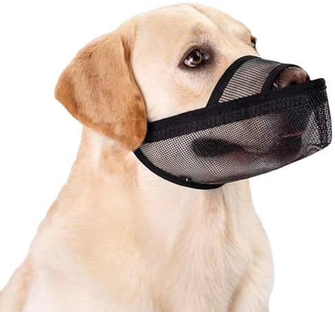 MUYYIKA Maulkorb für Hunde Weicher Netzmaulkorb für Kleine, Nylon-Mesh Mittelgroße und Große Hunde Zum Auffangen von Beißen Lecken und Kauen Ermöglicht Hecheln und Trinken