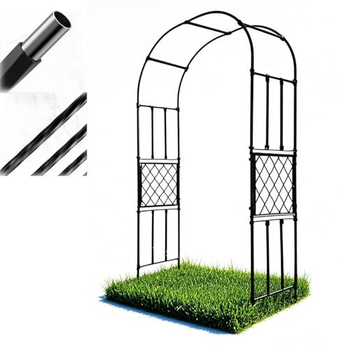 Arche de jardin en métal pour plantes grimpantes - 1,23,2 m de large - Pergola pour décorations extérieures et événements - Treillage pour plantes grimpantes (L 2,3 m x H 2,4 m)